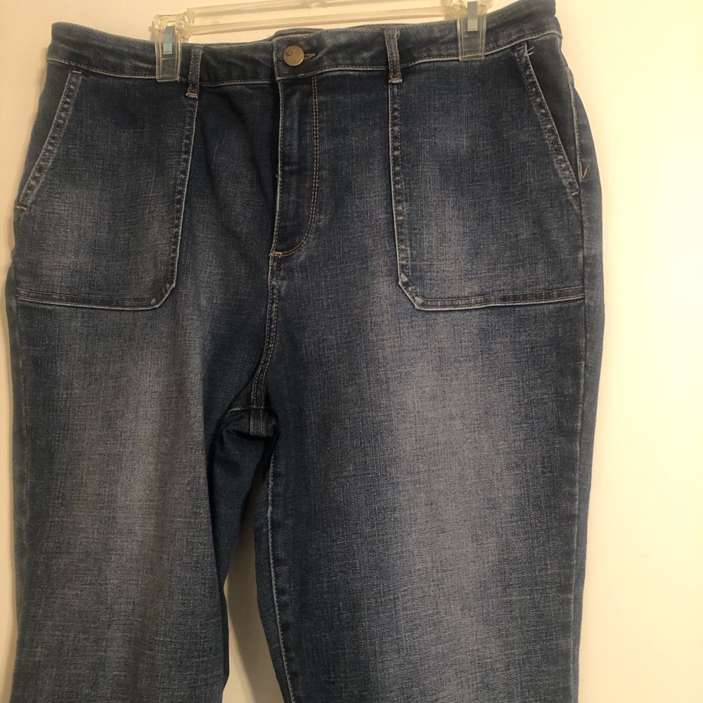 LOGO by Lori Goldstein Straight-Leg Blue Denim Jeans